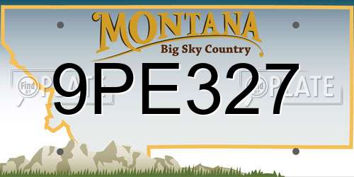 9PE327 Montana License Plate