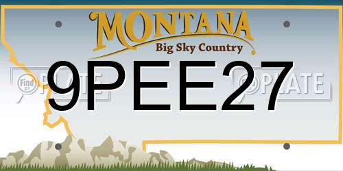 9PEE27 Montana License Plate