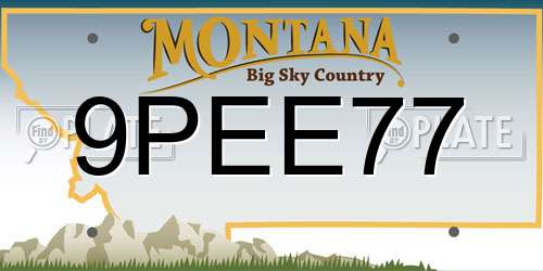 9PEE77 Montana License Plate