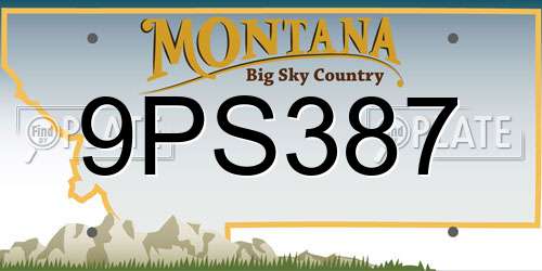 9PS387 Montana License Plate
