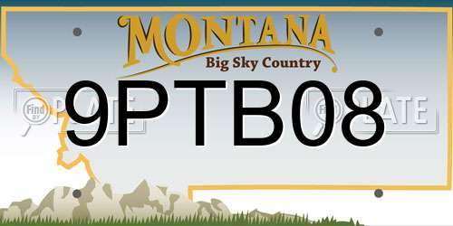 9PTB08 Montana License Plate