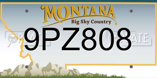 9PZ808 Montana License Plate