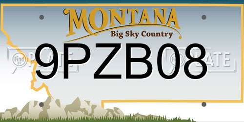 9PZB08 Montana License Plate