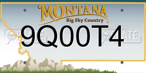 9Q00T4 Montana License Plate