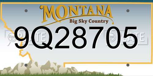 9Q28705 Montana License Plate