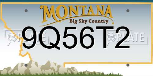 9Q56T2 Montana License Plate