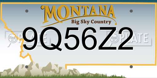 9Q56Z2 Montana License Plate