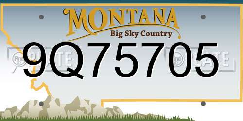 9Q75705 Montana License Plate