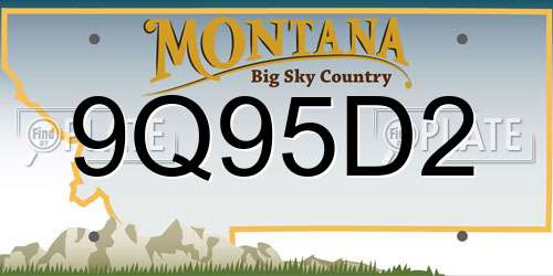 9Q95D2 Montana License Plate