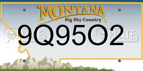9Q95O2 Montana License Plate