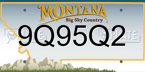 9Q95Q2 Montana License Plate