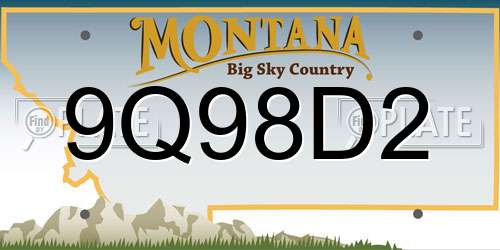 9Q98D2 Montana License Plate