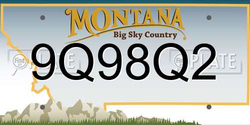 9Q98Q2 Montana License Plate