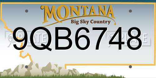 9QB6748 Montana License Plate