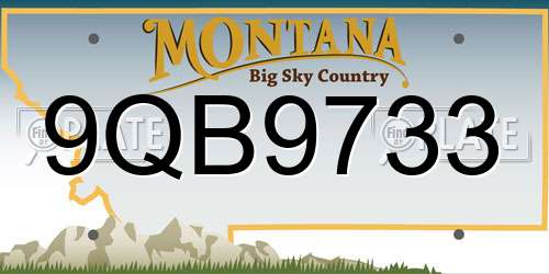 9QB9733 Montana License Plate