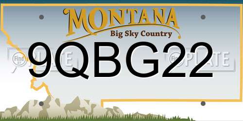 9QBG22 Montana License Plate