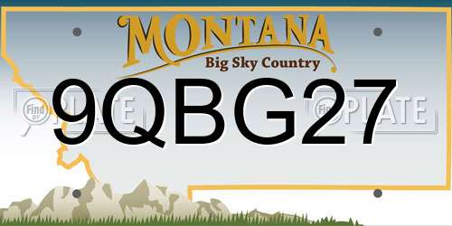 9QBG27 Montana License Plate