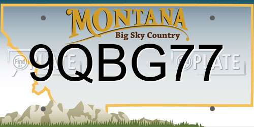 9QBG77 Montana License Plate