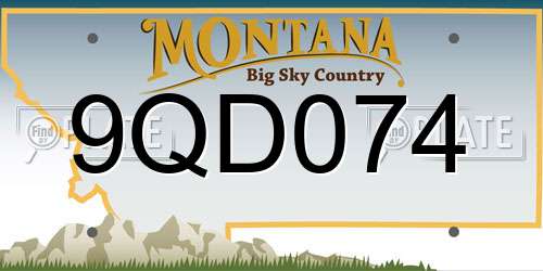 9QD074 Montana License Plate