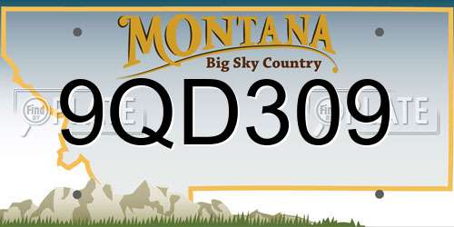 9QD309 Montana License Plate