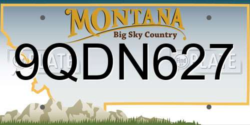 9QDN627 Montana License Plate