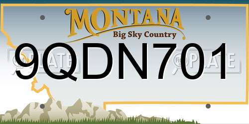 9QDN701 Montana License Plate