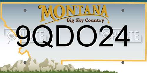 9QDO24 Montana License Plate
