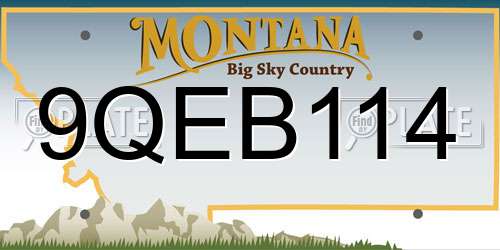 9QEB114 Montana License Plate