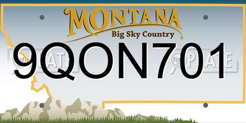 9QON701 Montana License Plate