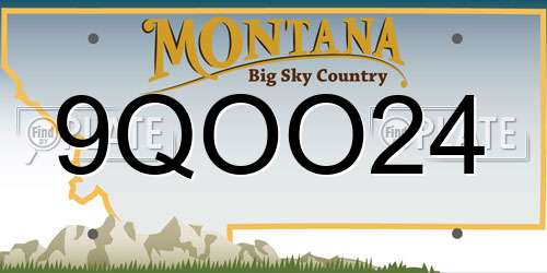 9QOO24 Montana License Plate