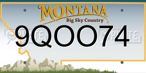 9QOO74 Montana License Plate