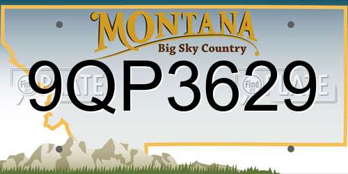 9QP3629 Montana License Plate
