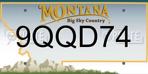 9QQD74 Montana License Plate