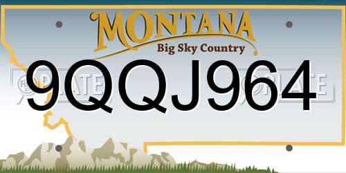 9QQJ964 Montana License Plate