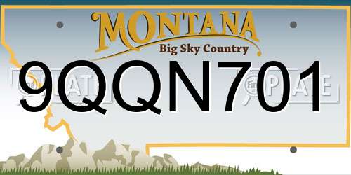 9QQN701 Montana License Plate