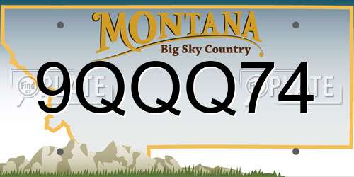 9QQQ74 Montana License Plate