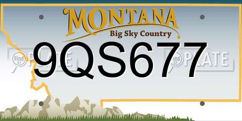 9QS677 Montana License Plate