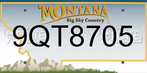 9QT8705 Montana License Plate
