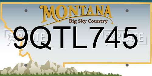 9QTL745 Montana License Plate