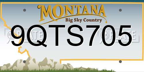 9QTS705 Montana License Plate