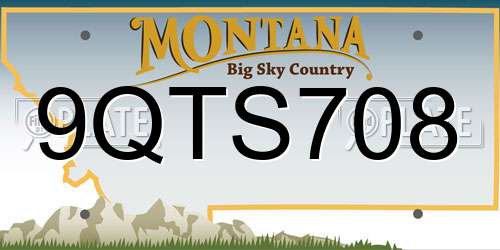 9QTS708 Montana License Plate