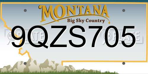 9QZS705 Montana License Plate