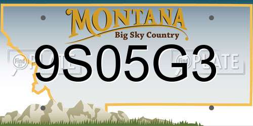 9S05G3 Montana License Plate