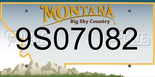 9S07082 Montana License Plate