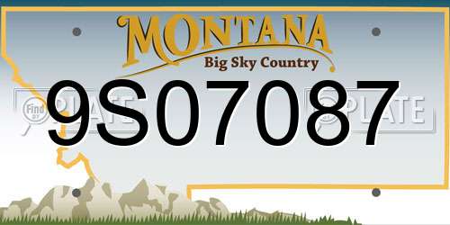 9S07087 Montana License Plate