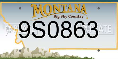 9S0863 Montana License Plate