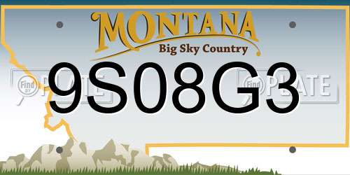 9S08G3 Montana License Plate