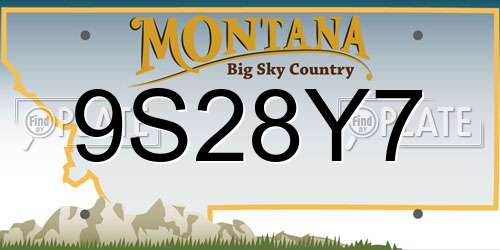9S28Y7 Montana License Plate