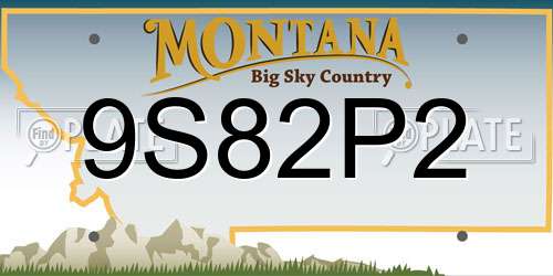 9S82P2 Montana License Plate