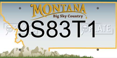 9S83T1 Montana License Plate